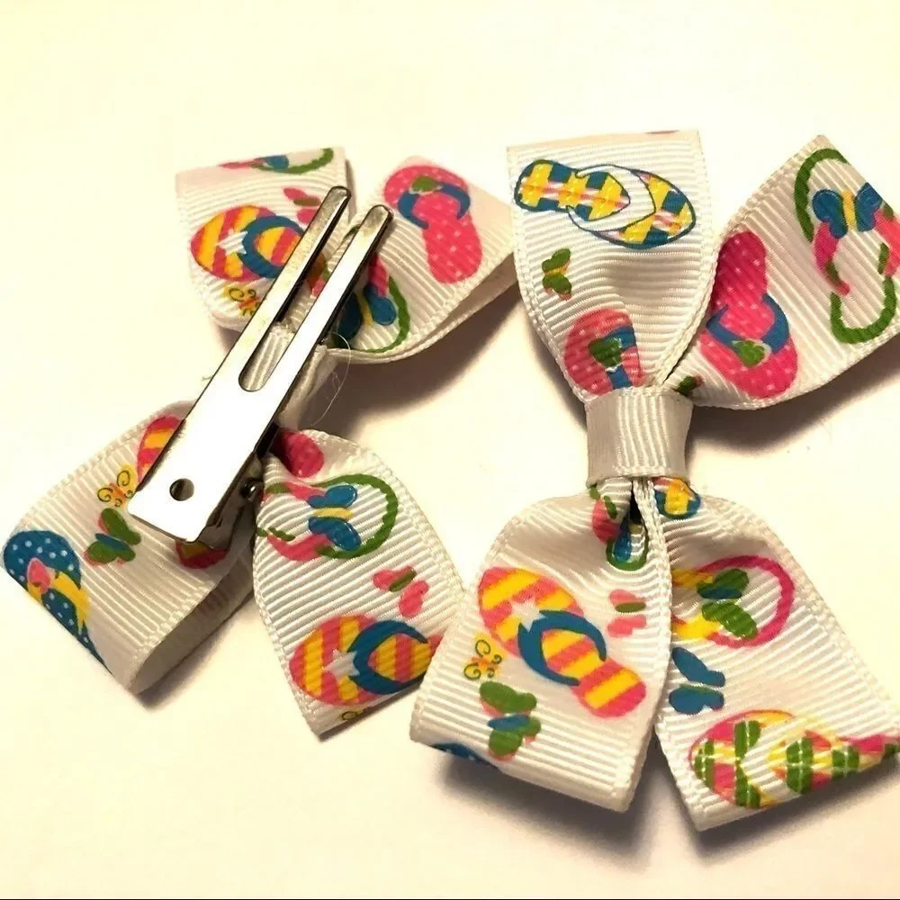 Bow pair hair bows accessories flip flops sandals